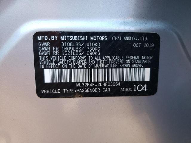 ML32F4FJ2LHF03054 - 2020 MITSUBISHI MIRAGE G4 SE SILVER photo 12