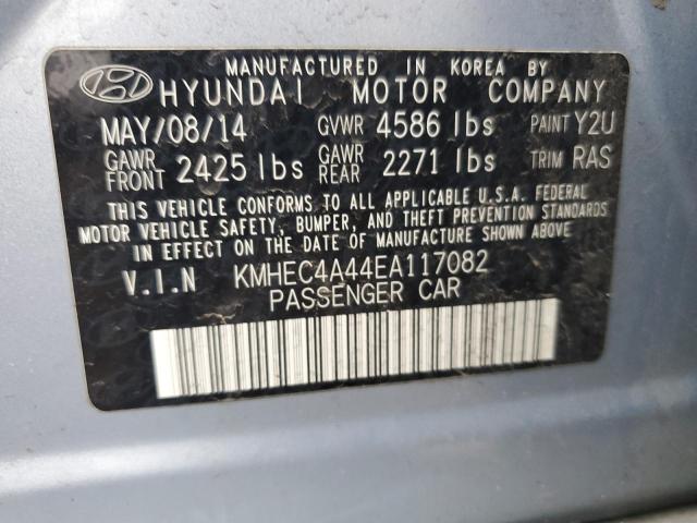 KMHEC4A44EA117082 - 2014 HYUNDAI SONATA HYBRID BLUE photo 12