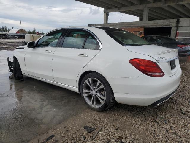 55SWF4JB7GU168955 - 2016 MERCEDES-BENZ C 300 WHITE photo 2