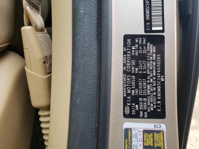 KNDMB5C14F6030265 - 2015 KIA SEDONA LX TAN photo 13