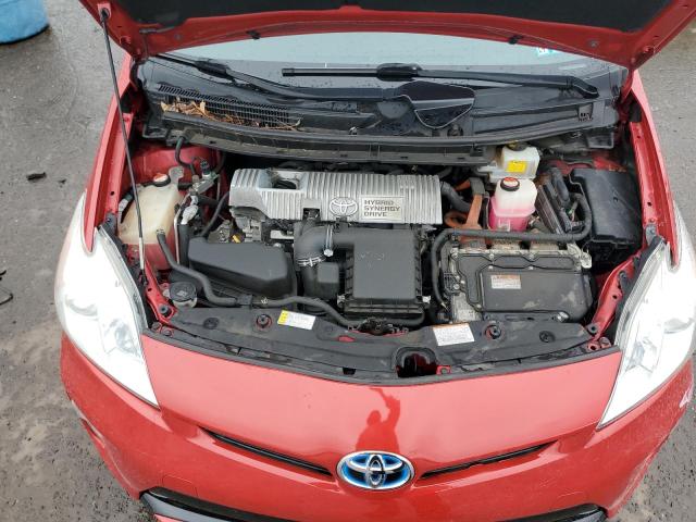 JTDKN3DU0F0482924 - 2015 TOYOTA PRIUS RED photo 11