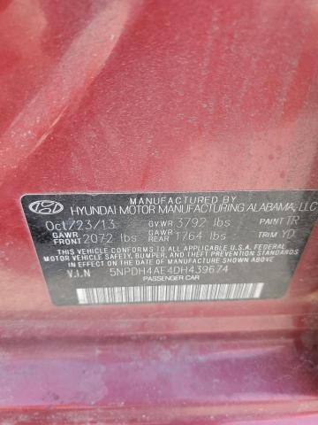 5NPDH4AE4DH439674 - 2013 HYUNDAI ELANTRA GLS RED photo 13