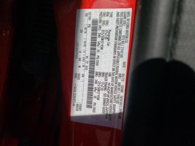 1FADP3F26DL320554 - 2013 FORD FOCUS SE RED photo 12