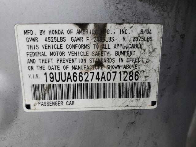 19UUA66274A071286 - 2004 ACURA TL SILVER photo 13