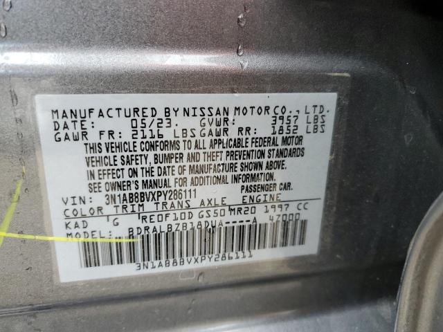 3N1AB8BVXPY286111 - 2023 NISSAN SENTRA S GRAY photo 12