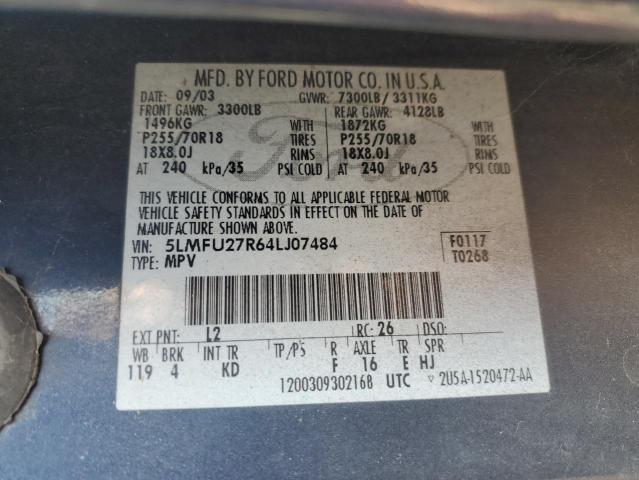 5LMFU27R64LJ07484 - 2004 LINCOLN NAVIGATOR 蓝色 照片 13