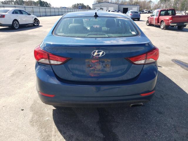 KMHDH4AH8EU051117 - 2014 HYUNDAI ELANTRA SE BLUE photo 6