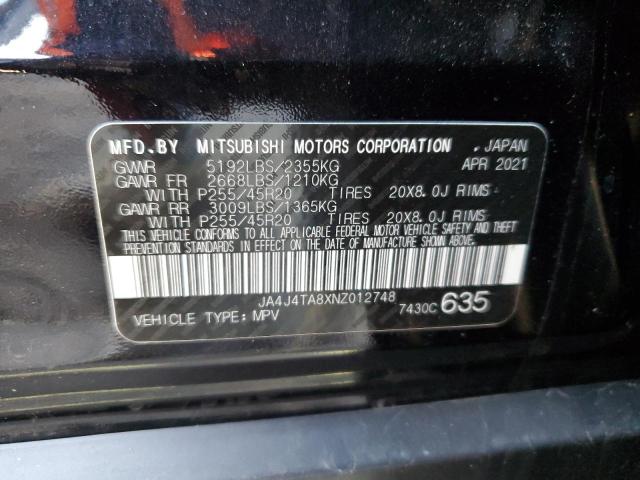 JA4J4TA8XNZ012748 - 2022 MITSUBISHI OUTLANDER ES BLACK photo 13