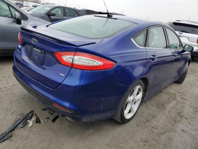 3FA6P0H75ER312903 - 2014 FORD FUSION SE BLUE photo 3