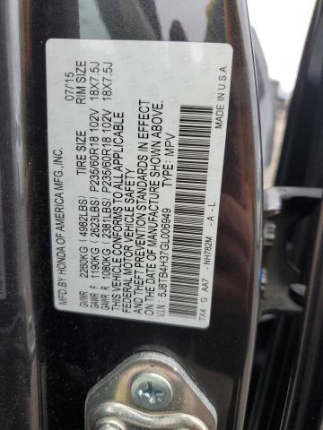 5J8TB4H37GL006949 - 2016 ACURA RDX GRAY photo 12