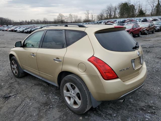 JN8AZ08T13W110487 - 2003 NISSAN MURANO SL GOLD photo 2