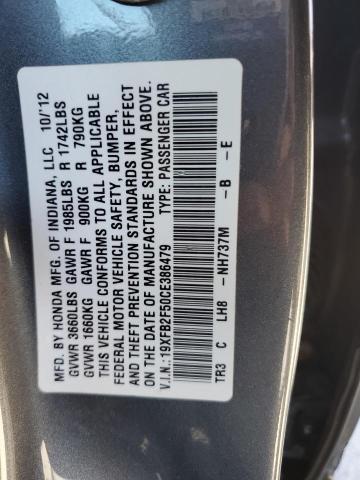 19XFB2F50CE386479 - 2012 HONDA CIVIC LX GRAY photo 12