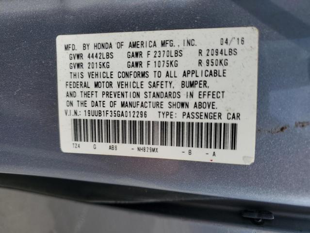 19UUB1F35GA012296 - 2016 ACURA TLX SILVER photo 12