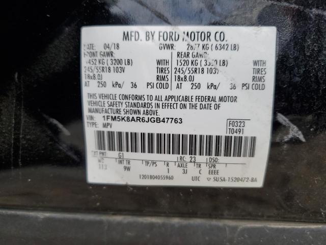 1FM5K8AR6JGB47763 - 2018 FORD EXPLORER POLICE INTERCEPTOR BLACK photo 14