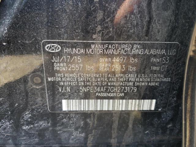 5NPE34AF7GH273179 - 2016 HYUNDAI SONATA SPORT BLACK photo 12