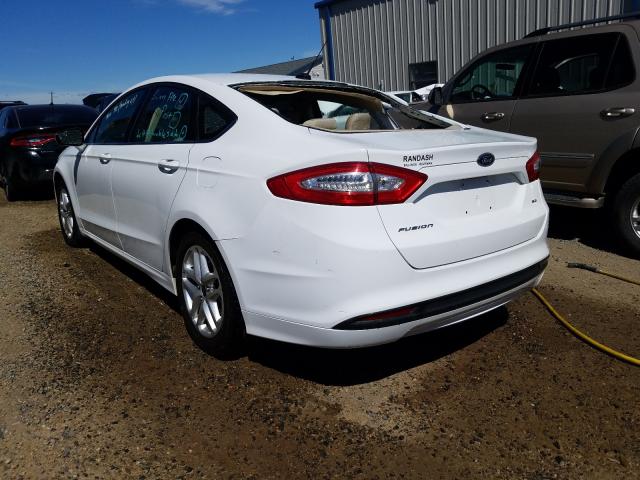 3FA6P0H7XER307096 - 2014 FORD FUSION SE WHITE photo 3