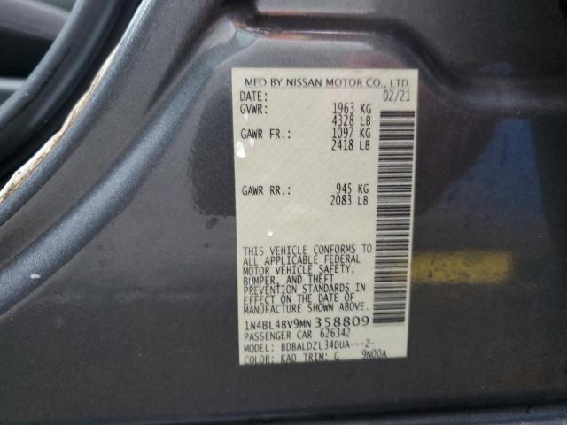 1N4BL4BV9MN358809 - 2021 NISSAN ALTIMA S GRAY photo 13