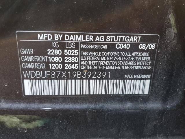 WDBUF87X19B392391 - 2009 MERCEDES-BENZ E 350 4MATIC BLACK photo 12