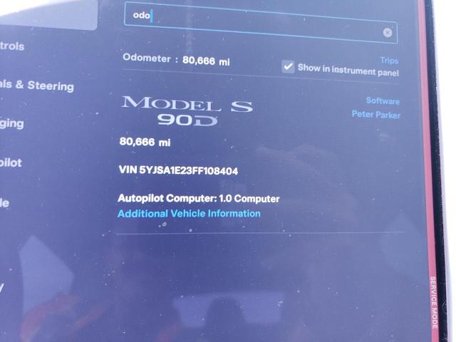 5YJSA1E23FF108404 - 2015 TESLA MODEL S 蓝色 照片 9