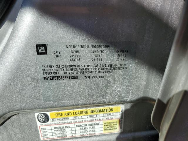 1G1ZH57B18F211360 - 2008 CHEVROLET MALIBU 1LT SILVER photo 12