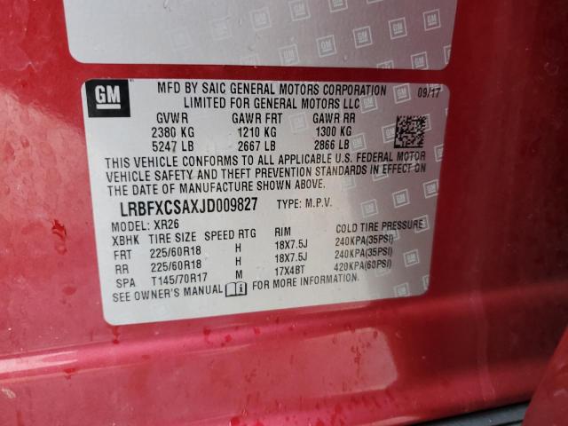 LRBFXCSAXJD009827 - 2018 BUICK ENVISION PREFERRED Tünd qırmızı foto 12