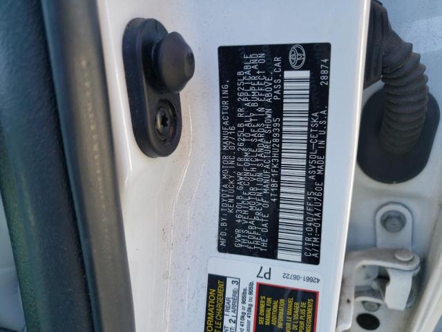 4T1BF1FK3HU289395 - 2017 TOYOTA CAMRY LE WHITE photo 12