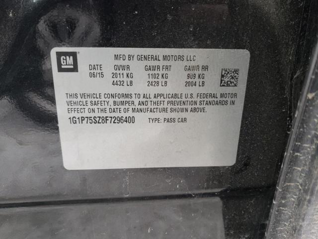 1G1P75SZ8F7296400 - 2015 CHEVROLET CRUZE CHARCOAL photo 12