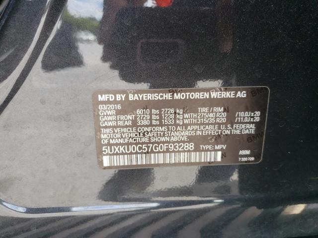 5UXKU0C57G0F93288 - 2016 BMW X6 SDRIVE35I BLACK photo 13