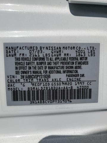 3N1AB8CV0PY319096 - 2023 NISSAN SENTRA SV WHITE photo 12