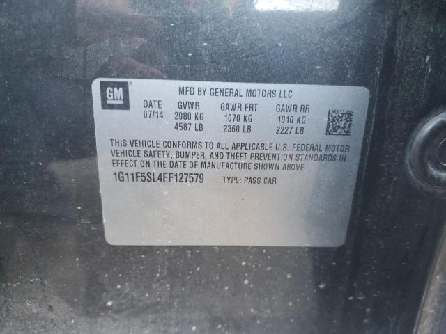 1G11F5SL4FF127579 - 2015 CHEVROLET MALIBU LTZ შავი ფოტო 12