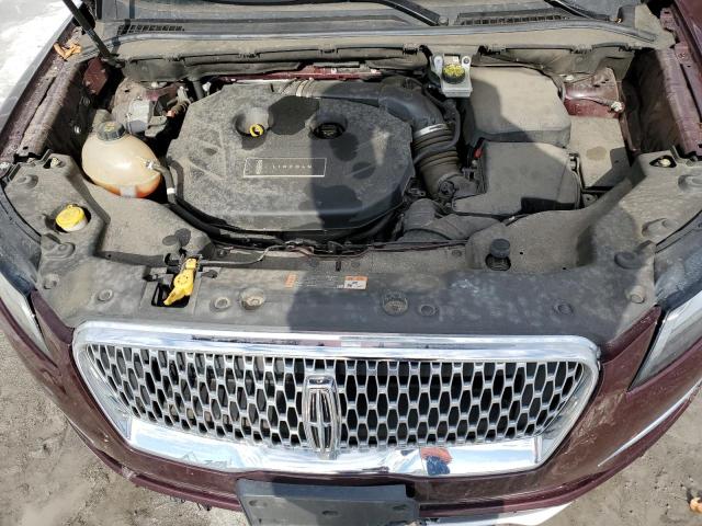 5LMCJ3D95KUL03381 - 2019 LINCOLN MKC RESERVE ბურგუნდია ფოტო 12