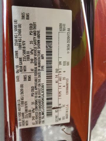 5LMCJ3D95KUL03381 - 2019 LINCOLN MKC RESERVE ბურგუნდია ფოტო 13