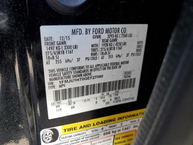 1FMJU1HT0GEF27090 - 2016 FORD EXPEDITION XLT BLACK photo 13