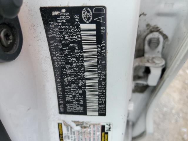 2T1KR32E45C353167 - 2005 TOYOTA COROLLA MA XR WHITE photo 12