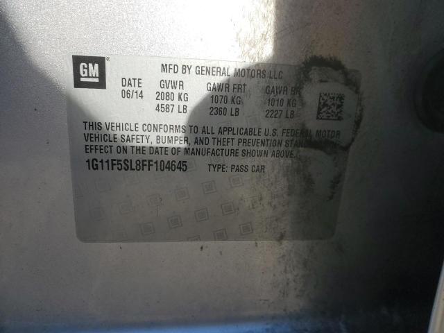 1G11F5SL8FF104645 - 2015 CHEVROLET MALIBU LTZ SILVER photo 12