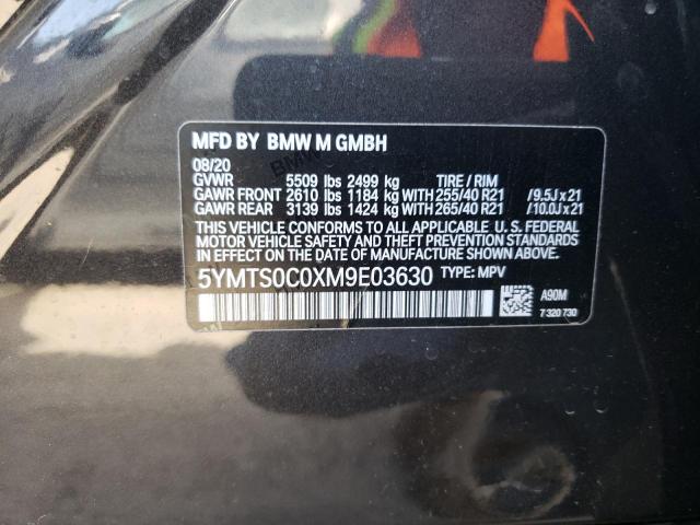 5YMTS0C0XM9E03630 - 2021 BMW X3 M COMPETITION ლურჯი ფოტო 13