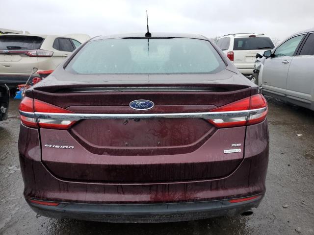 3FA6P0HD9HR269001 - 2017 FORD FUSION SE MAROON photo 6