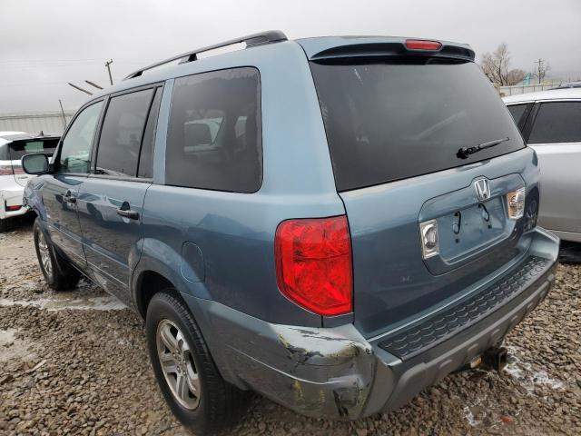 2HKYF18595H523941 - 2005 HONDA PILOT EXL BLUE photo 2