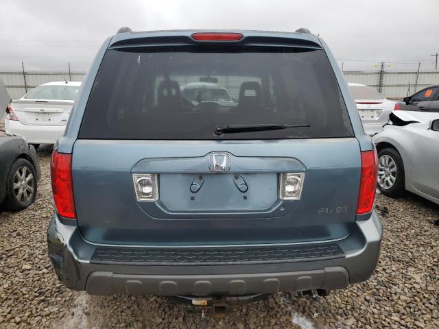 2HKYF18595H523941 - 2005 HONDA PILOT EXL BLUE photo 6