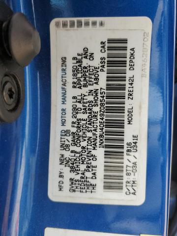 1NXBU40E49Z085457 - 2009 TOYOTA COROLLA BASE BLUE photo 13