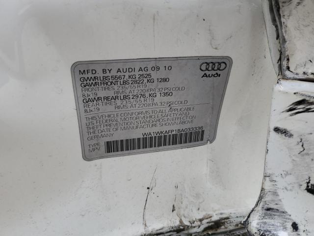 WA1WKAFP1BA033336 - 2011 AUDI Q5 PRESTIGE 白色 照片 13