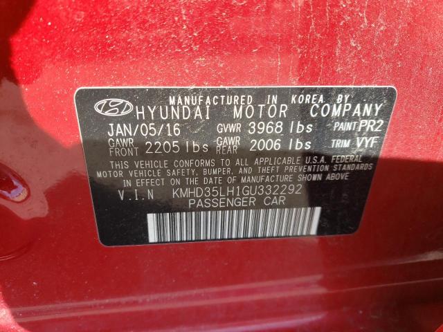 KMHD35LH1GU332292 - 2016 HYUNDAI ELANTRA GT RED photo 13