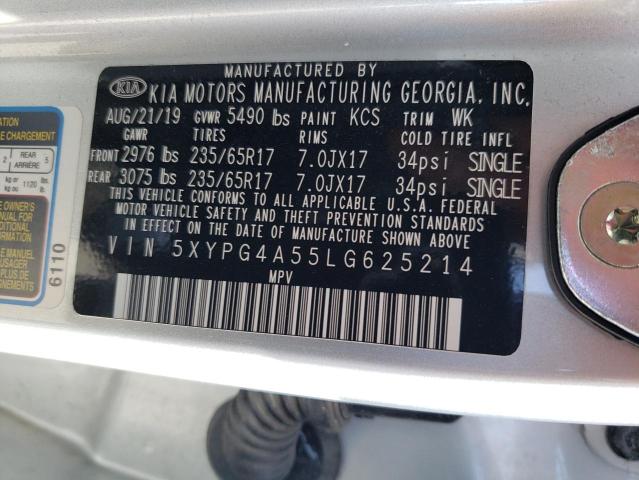 5XYPG4A55LG625214 - 2020 KIA SORENTO S SILVER photo 13