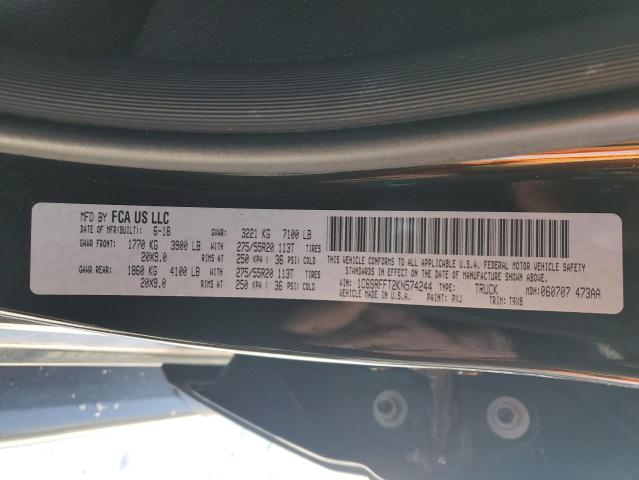 1C6SRFFT2KN574244 - 2019 RAM 1500 BIG HORN/LONE STAR BLACK photo 12