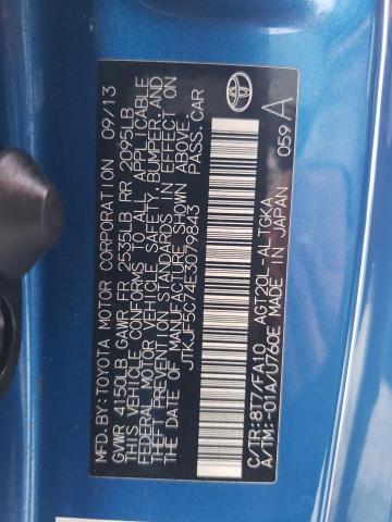 JTKJF5C74E3079843 - 2014 TOYOTA SCION TC 蓝色 照片 12