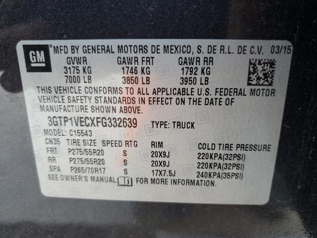 3GTP1VECXFG332639 - 2015 GMC SIERRA C1500 SLT BLACK photo 12