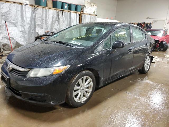 19XFB2F90CE016765 - 2012 HONDA CIVIC EXL BLACK photo 1