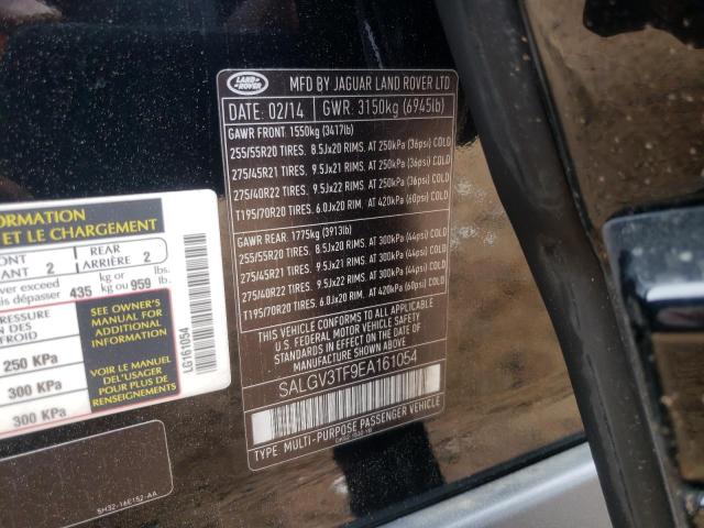 SALGV3TF9EA161054 - 2014 LAND ROVER RANGE ROVE AUTOBIOGRAPHY BLACK photo 12