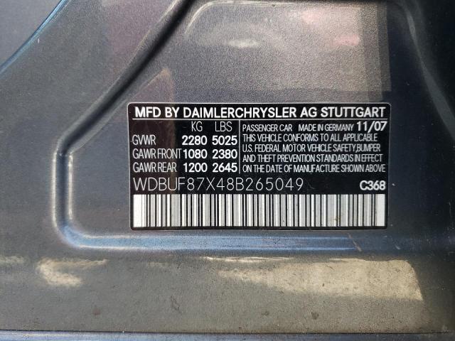 WDBUF87X48B265049 - 2008 MERCEDES-BENZ E 350 4MATIC GRAY photo 12