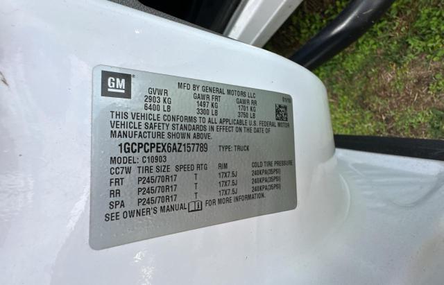 1GCPCPEX6AZ157789 - 2010 CHEVROLET SILVERADO C1500 WHITE photo 10